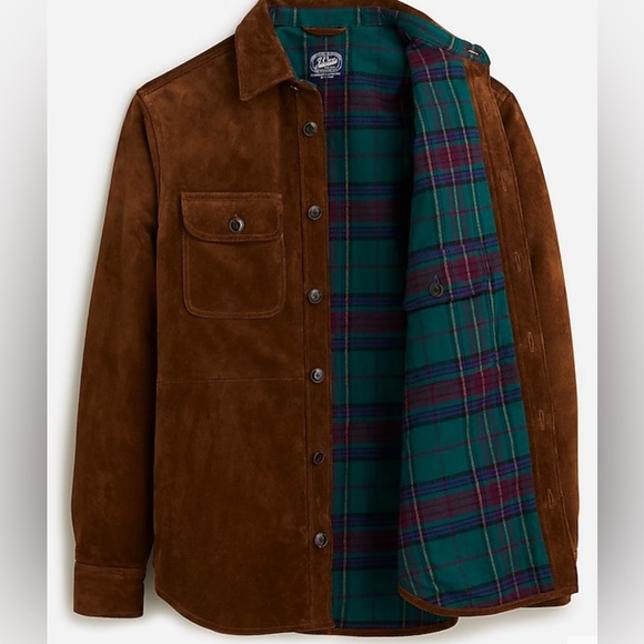 J. Crew Italian Suede Flannel-Lined Work shirt (M) - Picture 2 of 7
